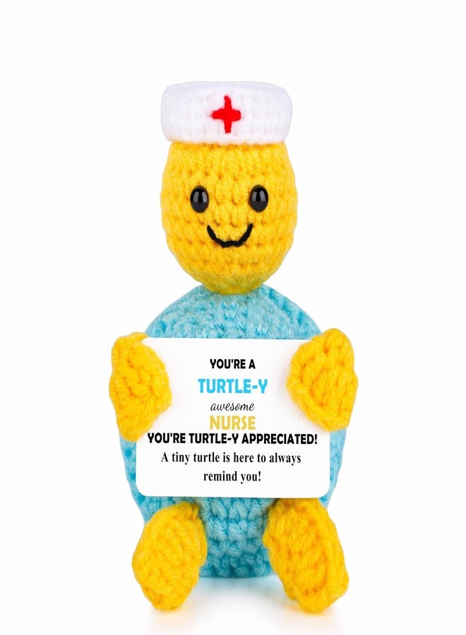 JoycuFF Funny Turtle Nurse Appreciation Gifts for Women Men Thank You Nurse Week Essentials Gift Retirement Gift Handmade Emotional Positive Crochet Animals Turtle - Image 1