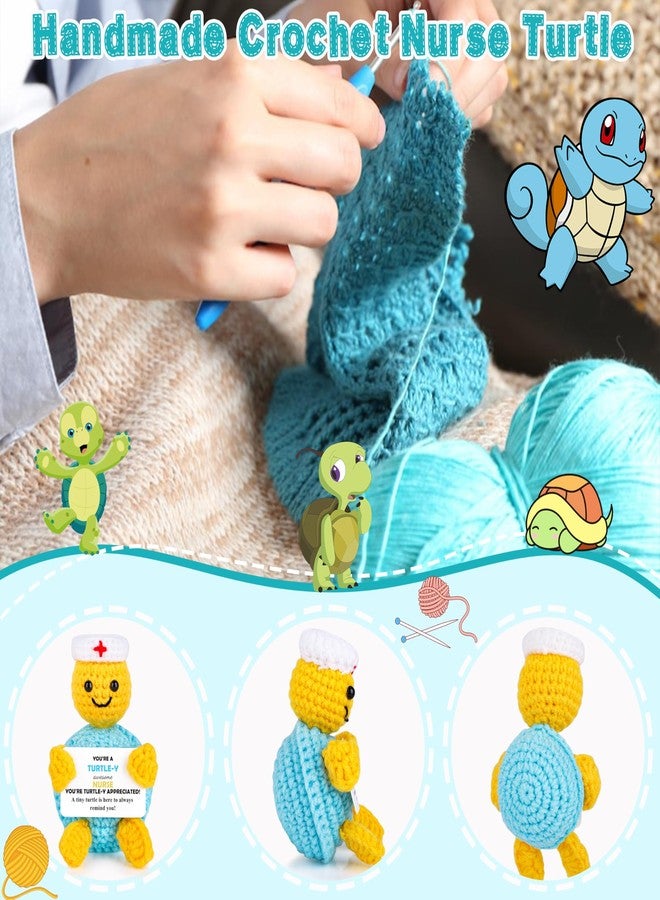JoycuFF Funny Turtle Nurse Appreciation Gifts for Women Men Thank You Nurse Week Essentials Gift Retirement Gift Handmade Emotional Positive Crochet Animals Turtle - Image 4