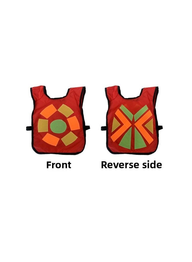 Children's Wrapping Sticky Jersey Super Battle Jacket Vest Kindergarten Parent-Child Interactive Play Throwing Sticky Target Avoidance Game-Color:Super Shirt Vest [12 PCs/set Of 6 Red 6 Blue]]]] - Image 4
