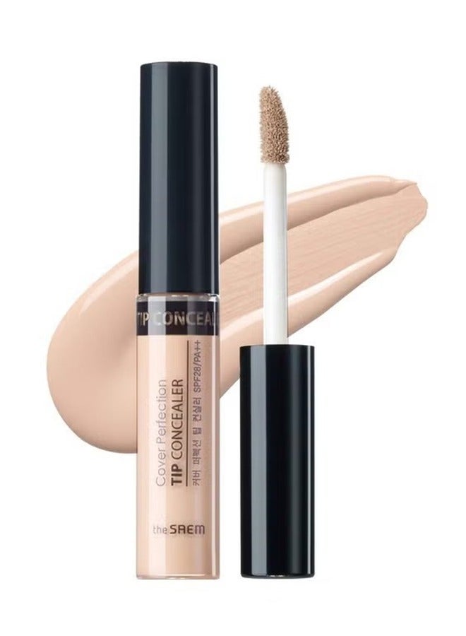 THESAEM Cover Perfection Tip Concealer, Liquid Multi-Use Concealer, SPF 28 PA++, Full Coverage Makeup For Acne Dark Spots Dark Circles Hyperpigmentation and Blemishes (#1.5 Natural Beige) - Image 1