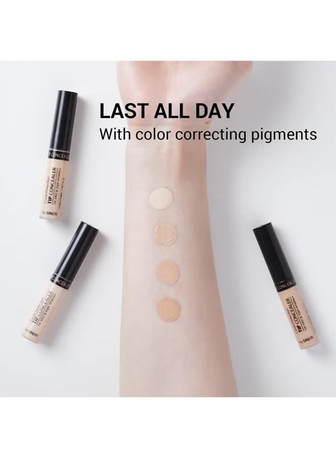 THESAEM Cover Perfection Tip Concealer, Liquid Multi-Use Concealer, SPF 28 PA++, Full Coverage Makeup For Acne Dark Spots Dark Circles Hyperpigmentation and Blemishes (#1.5 Natural Beige) - Image 4