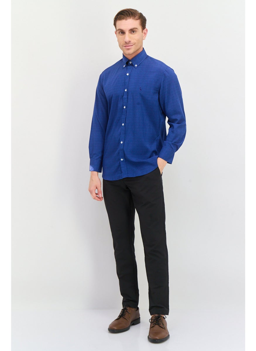 Tailorbyrd Men Regular Fit Allover Print Casual Shirt, Navy  - Image 4