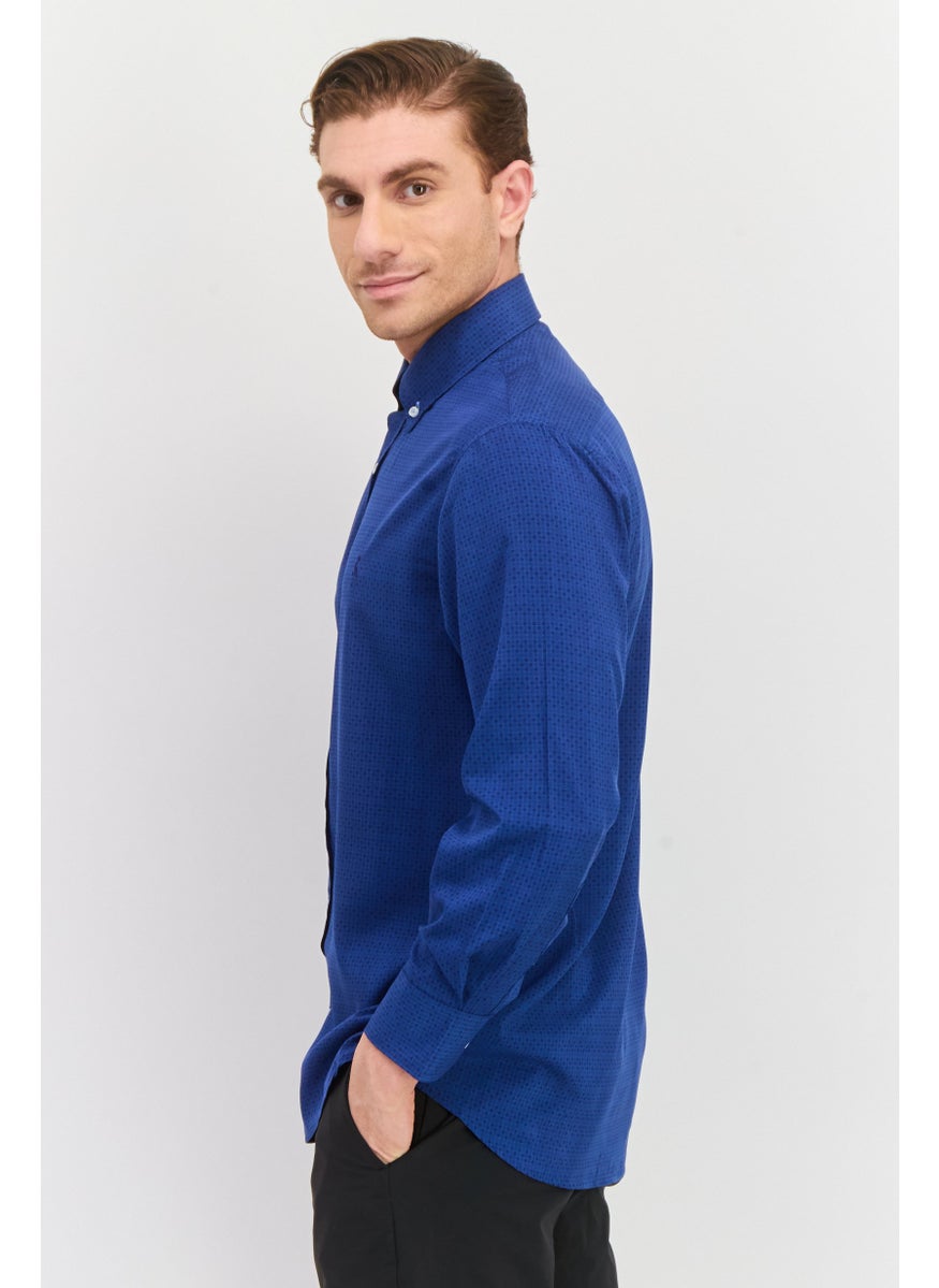 Tailorbyrd Men Regular Fit Allover Print Casual Shirt, Navy  - Image 2