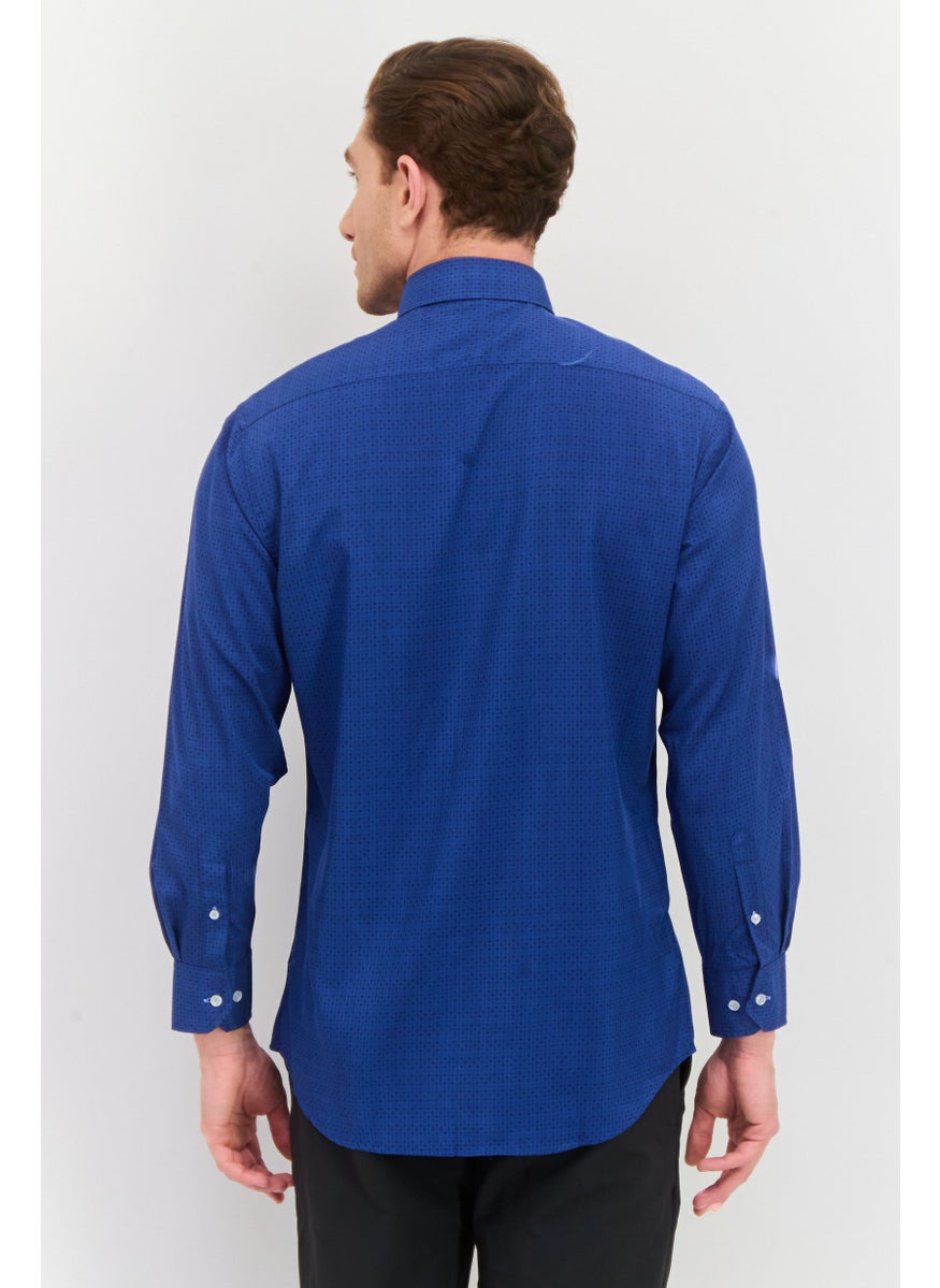 Tailorbyrd Men Regular Fit Allover Print Casual Shirt, Navy  - Image 3