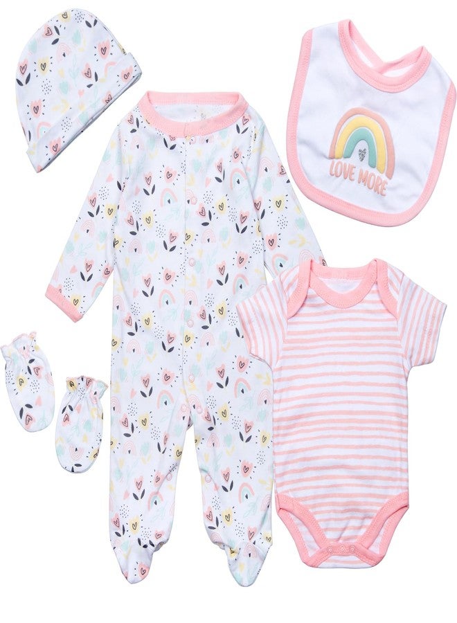 Pedolltree Reborn Baby Doll Clothes Girl Outfit Accessories 5 pcs Set for 17-22 Inch Reborn Dolls Newborn Baby Girl Doll Clothes - Image 2