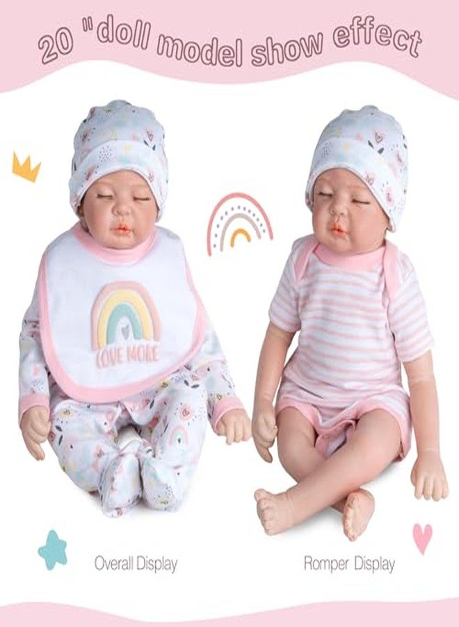 Pedolltree Reborn Baby Doll Clothes Girl Outfit Accessories 5 pcs Set for 17-22 Inch Reborn Dolls Newborn Baby Girl Doll Clothes - Image 4