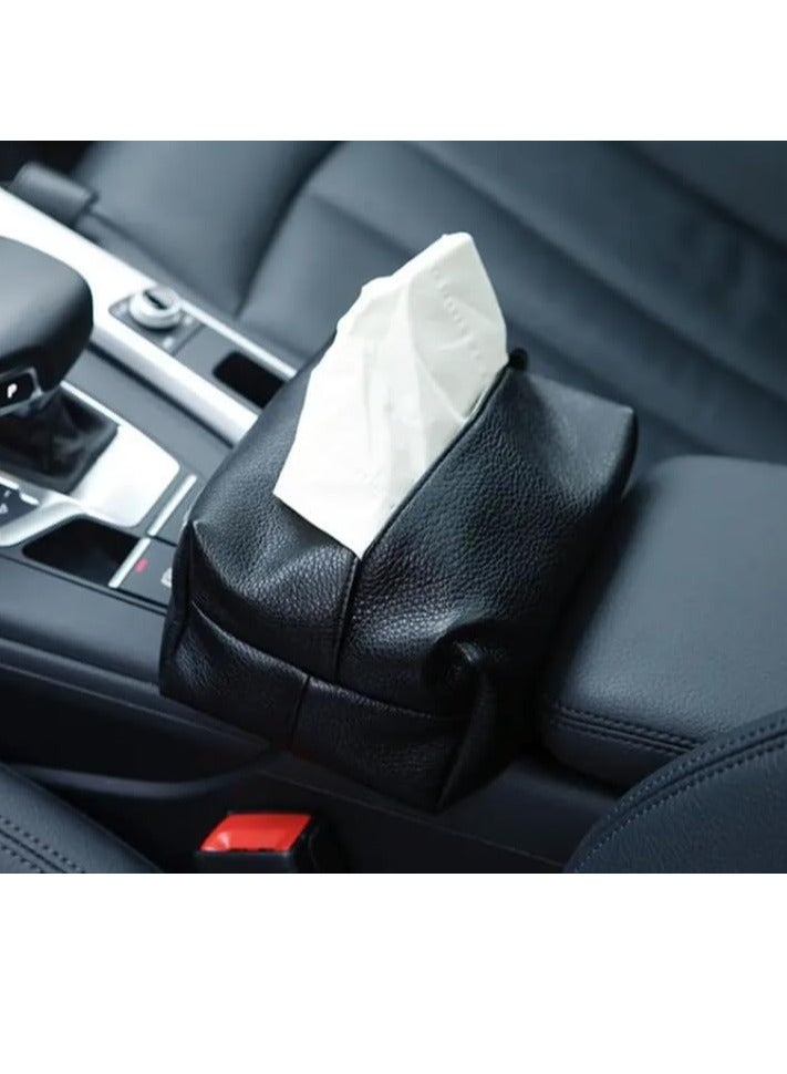 Decorhills Leather Tissue Box Cover for Home, Office, Car – Decorative PU Leather Tissue Holder for Living Room, Bedroom – Elegant, Compact Tissue Organizer – Fits Standard Boxes – 20x13x10cm, 250g - Image 1