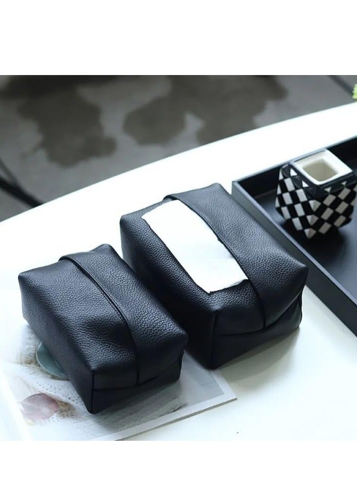 Decorhills Leather Tissue Box Cover for Home, Office, Car – Decorative PU Leather Tissue Holder for Living Room, Bedroom – Elegant, Compact Tissue Organizer – Fits Standard Boxes – 20x13x10cm, 250g - Image 4