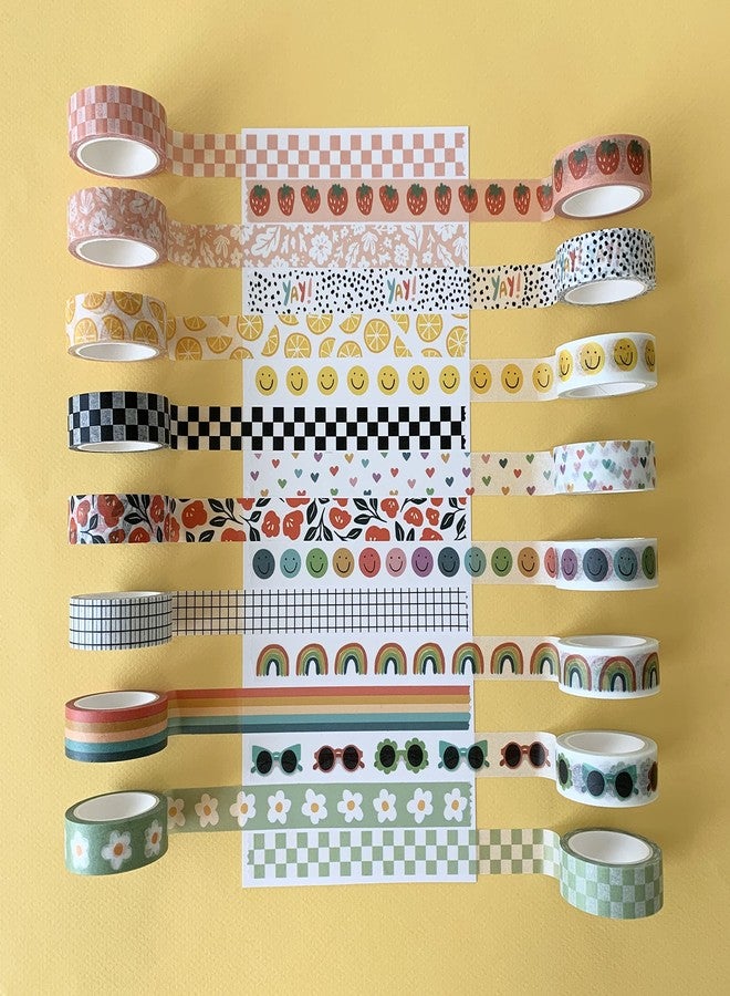 Carousel Greetings washi tape set with 16 rolls of washi tape 15mm wide, cute decorative tape for diary, scrapbooking, crafts, journals with markers, planners, from - Image 2