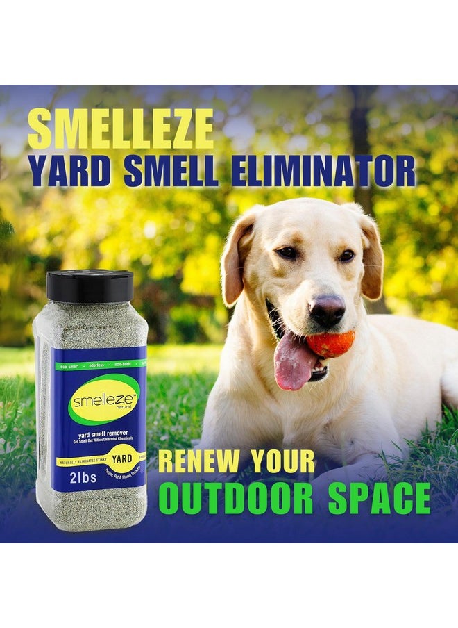 SMELLEZE - Natural Yard Odor Remover Deodorizer: 2 Lb. Granules Eliminate Outdoor Pet Urine & Stool Smell. Long Lasting. People, Pet, Plant & Planet Safe. - Image 1