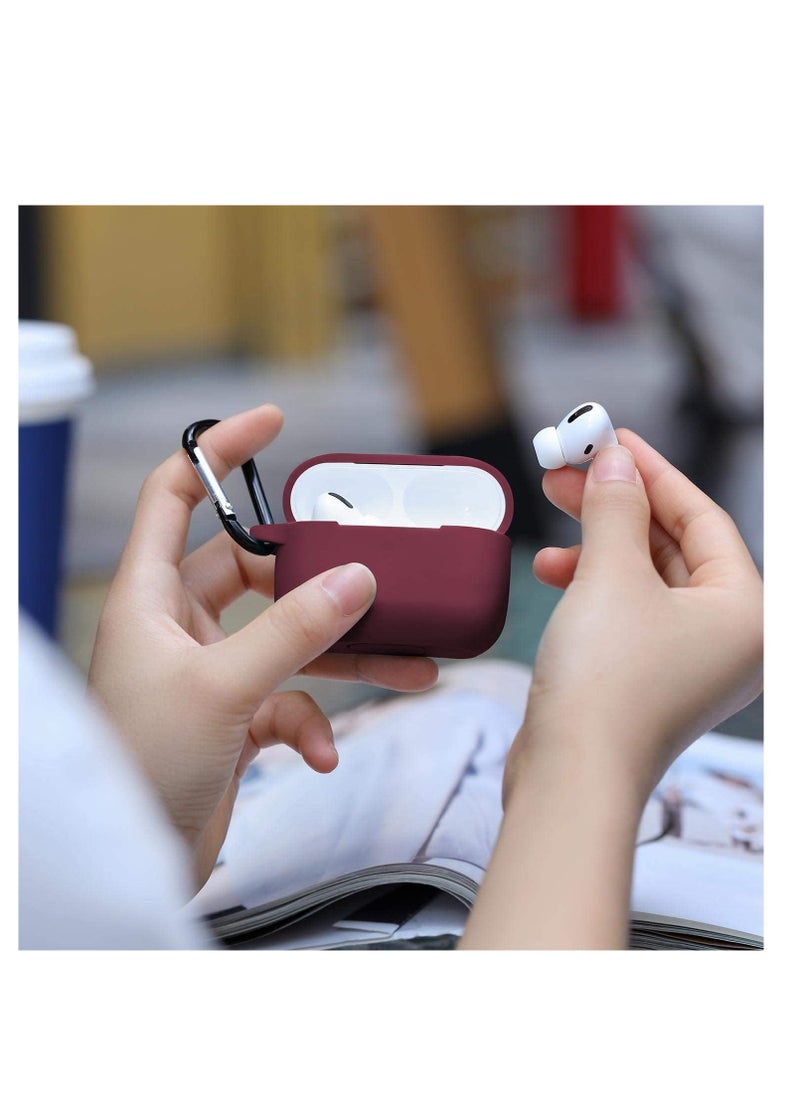 Generic AirPods Pro 2 Generation Case Cover, Protective Silicone Skin Accessories with Keychain for Women Men for Apple AirPods Pro 2 Front LED Visible (Wine Red)  - Image 3