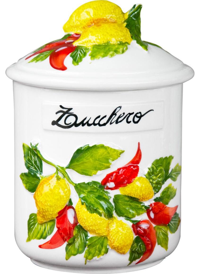 Edelweiss Italy Limone E Peperoncino White Ceramic Cube 