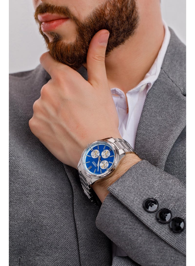 CASIO Mens Blue Dial Silver Band Watch MTP-1375D-2A1VDF - Image 5