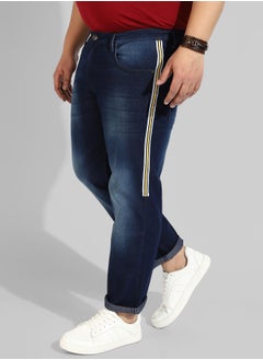Instafab Plus Men's Classic Blue Dark-Washed Regular Fit Denim Jeans  - Image 3