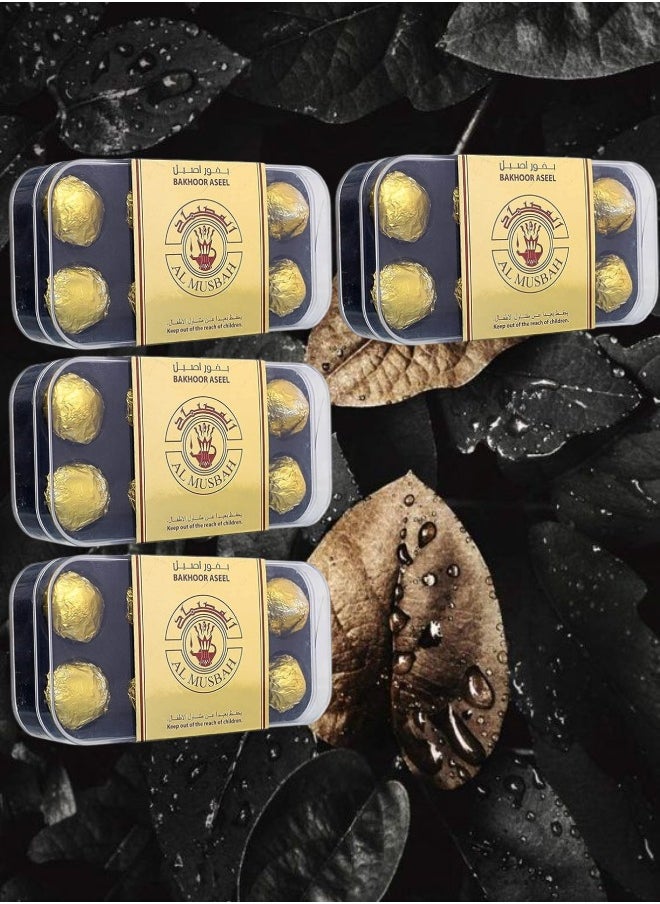 عطور المصباح 4 قطع المصباح بخور أصيل 40 جرام  - Image 1
