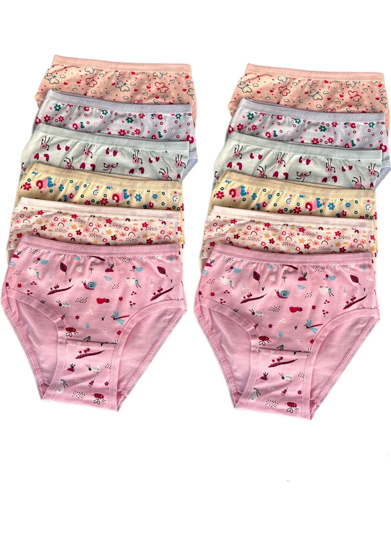 دونديزا Passion 12-Piece Cotton Combed Cotton Girls Patterned Bikini Panties