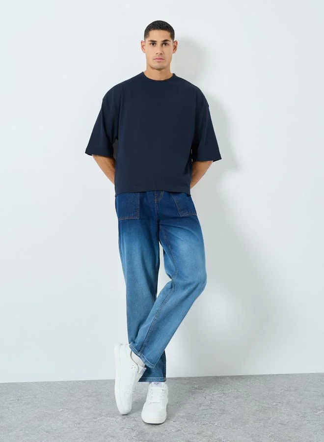 Styli Styli Navy Blue Boxy Fit T-Shirt