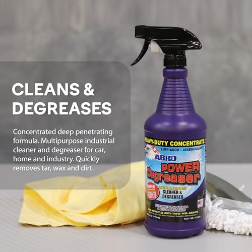Abro منظف دهن قوي من ABRO، منظف محرك متعدد الوظائف عالي الأداء لإزالة سريعة وسهلة للدهون والزيوت والأوساخ، منظف محرك ومنظف سيارات معدني، 32 أونصة - Image 3