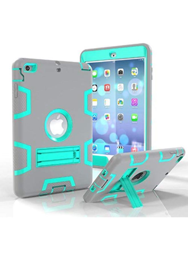 Robort Defender Shockproof Tablet Case Cover With Hard Stand For Apple iPad Grey/Aqua - Image 3