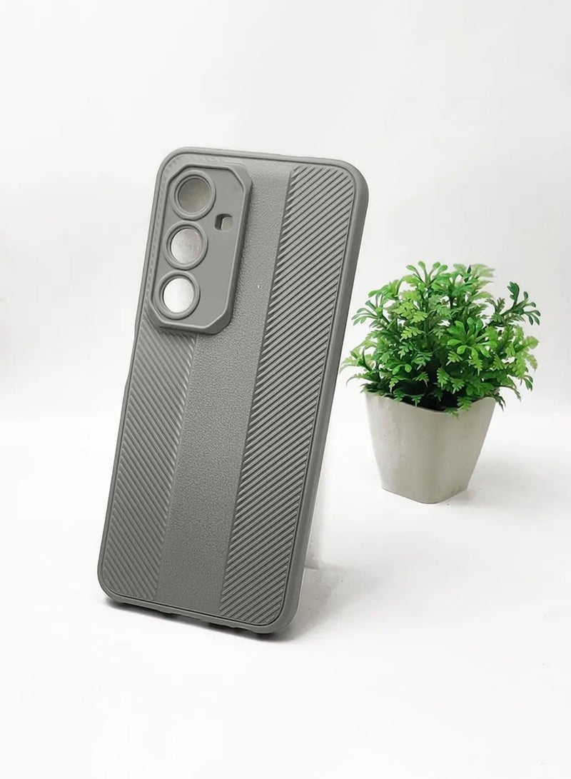 دبليو تيك غطاء خلفي ناعم من السيليكون بت texture سامسونج جالاكسي A17 5G 2025 (MCRPSN) - رمادي - Image 2