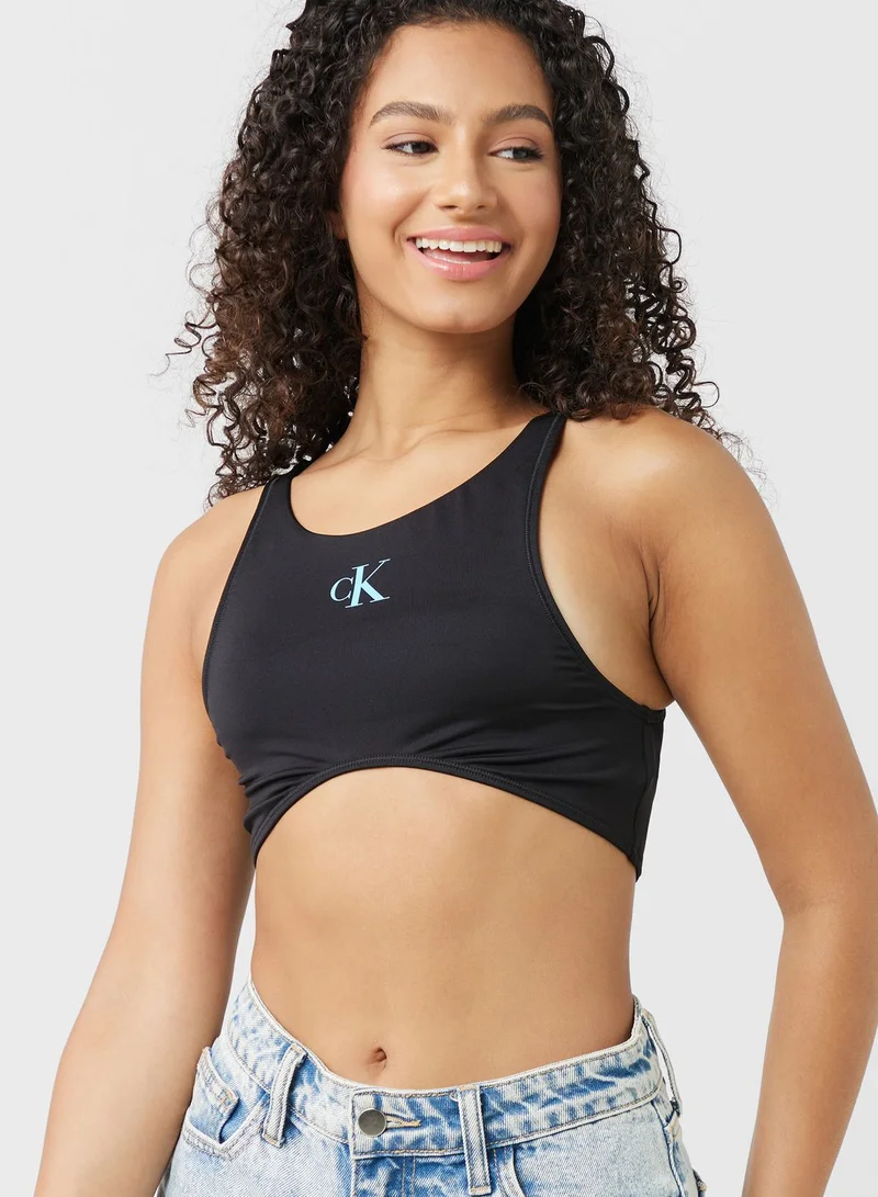 CALVIN KLEIN Logo Knitted Bikini Top