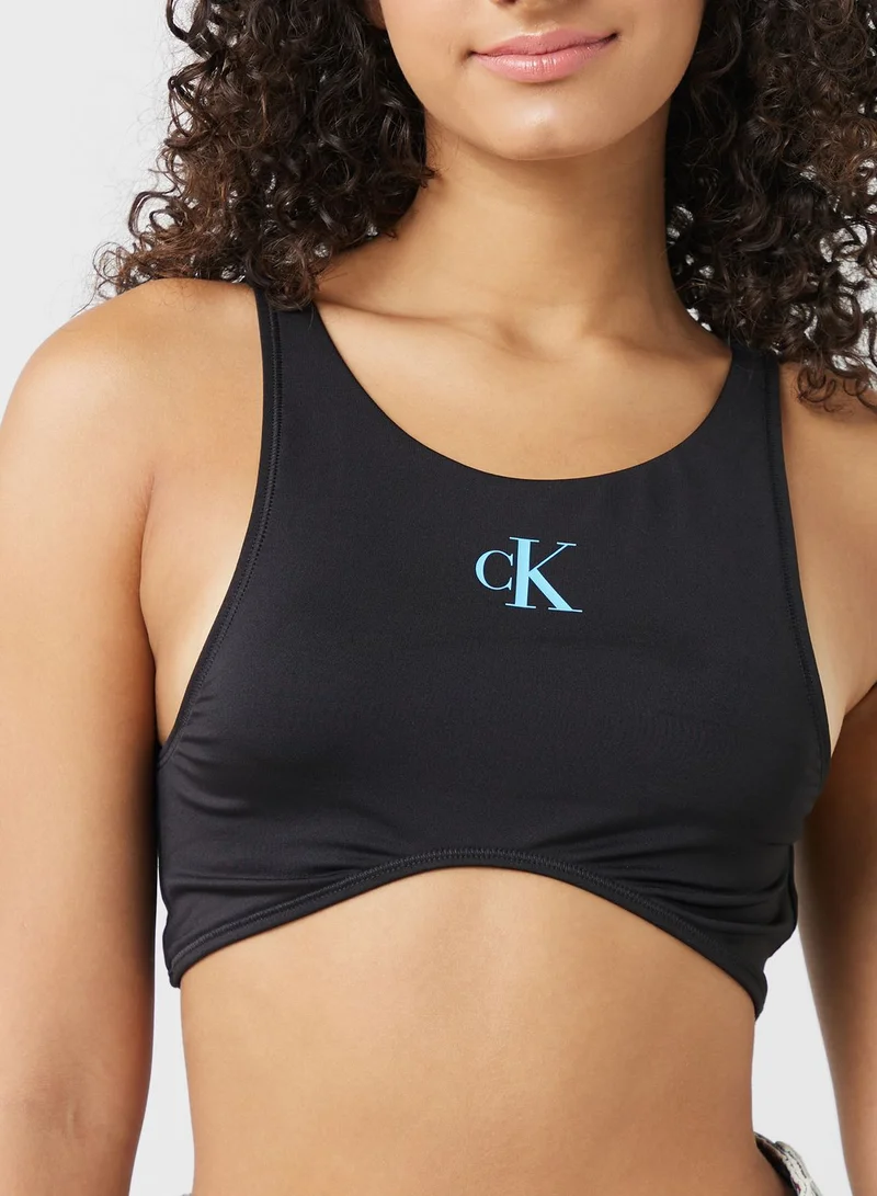 CALVIN KLEIN Logo Knitted Bikini Top