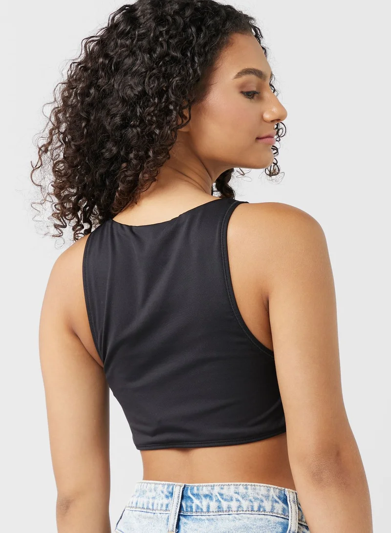 CALVIN KLEIN Logo Knitted Bikini Top