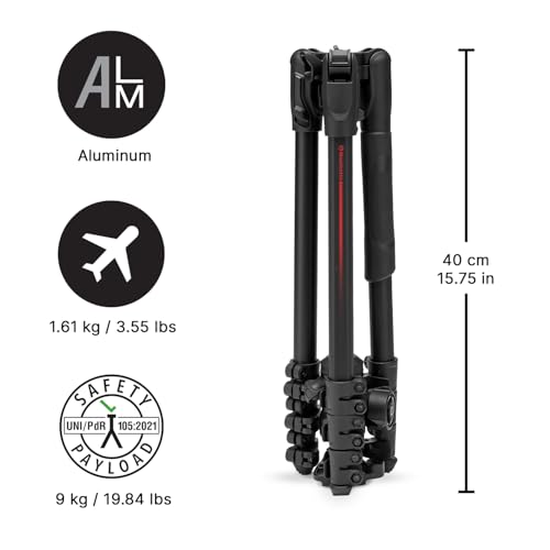 Manfrotto Befree Advanced AS Camera Tripod Lever LockCompatible with ArcaSwiss Portable and Compact Aluminum Travel Tripod Kit Ball Head for DSLR Mirrorless Camera Accessories - Image 3