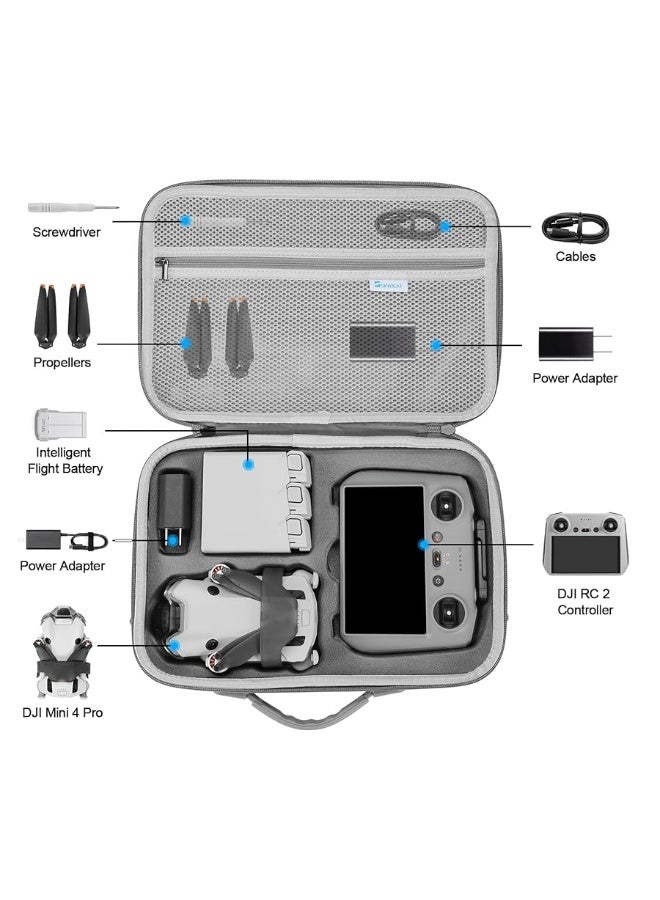 Skyreat حقيبة تخزين وحمل على الكتف من جلد PU المحمولة لـ Skyreat Mini 4 Pro RC 2، DJI Mini 4 Pro Fly More Combo Kit Accessories - Image 5