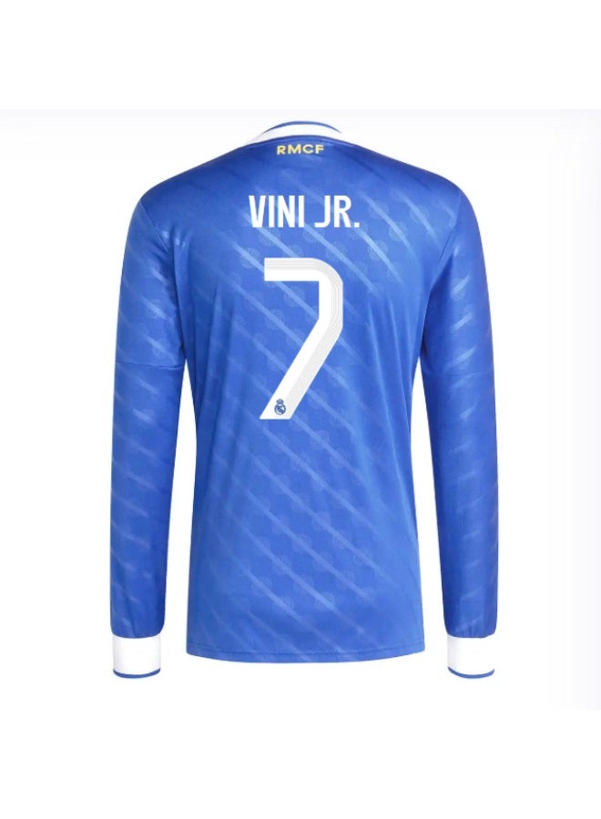 Real Madrid 2025-2026 Real Madrid II away football uniform #7 VINI JR long-sleeved football jersey as a gift for fans and friends - Image 2