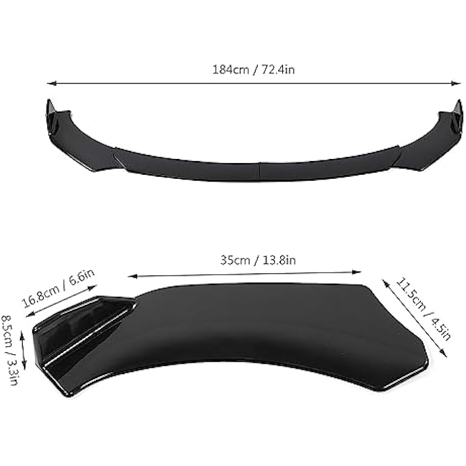 Haofy Universal Front Bumper Lip Splitter, Made of Plastic, Downforce Increased Front Bumper Protector, Durable Front Lip with Rounded Corners, Easy Installation, Improve - Image 4
