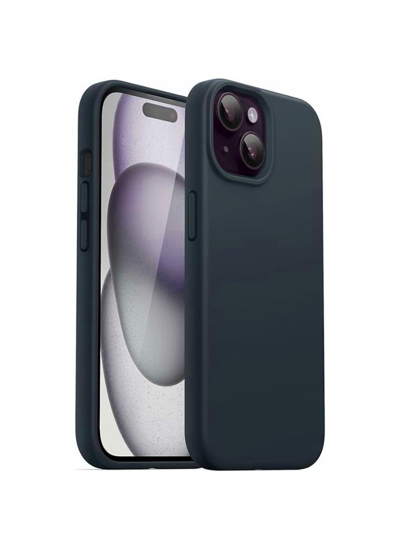 Yuwell iPhone 15 Case Silicone Phone Case Shockproof Protective Case Cover Anti-Scratch Microfiber Lining 4 Layers Ultra Slim iPhone Case 6.1 Inch iPhone 15 Silicone Case Navy Blue  - Image 1