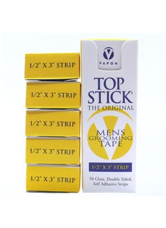 Vapon VAP-TS150 Topstick The Original Men's Grooming Tape for Toupee and Wig Adhesion, Double Sided, Self Adhesive, Hypo Allergenic, Waterproof, Latex Free, 1.5" x 3", Pack of 1800 