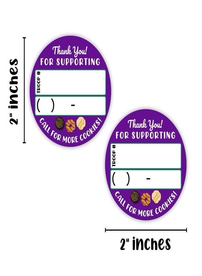 Lashicorn Scout Cookie Thank You Re- Order Sticker | 250 pc Roll 2” Circle Purple Label Thanks for Supporting Troop Number Enjoy Your Cookies Troop Leader Box Tags - Image 3