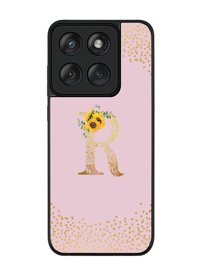 Stylizedd For Motorola MOTO Edge 60 Fusion/ Edge 60 Case,Slim fit Camera Protection, Shockproof Thin Phone cover  - Custom Floral Monogram - R  (Pink ) - Image 1