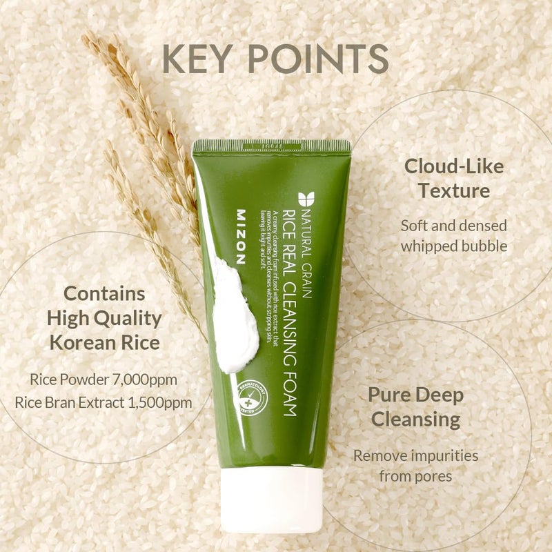 MIZON موس تنظيف حقيقي من ميسون بالأرز لإزالة الجلد الميت وترطيب وتهدئة وتصحيح لون البشرة (150 مل 5.07 أونصة سائلة) - Image 2