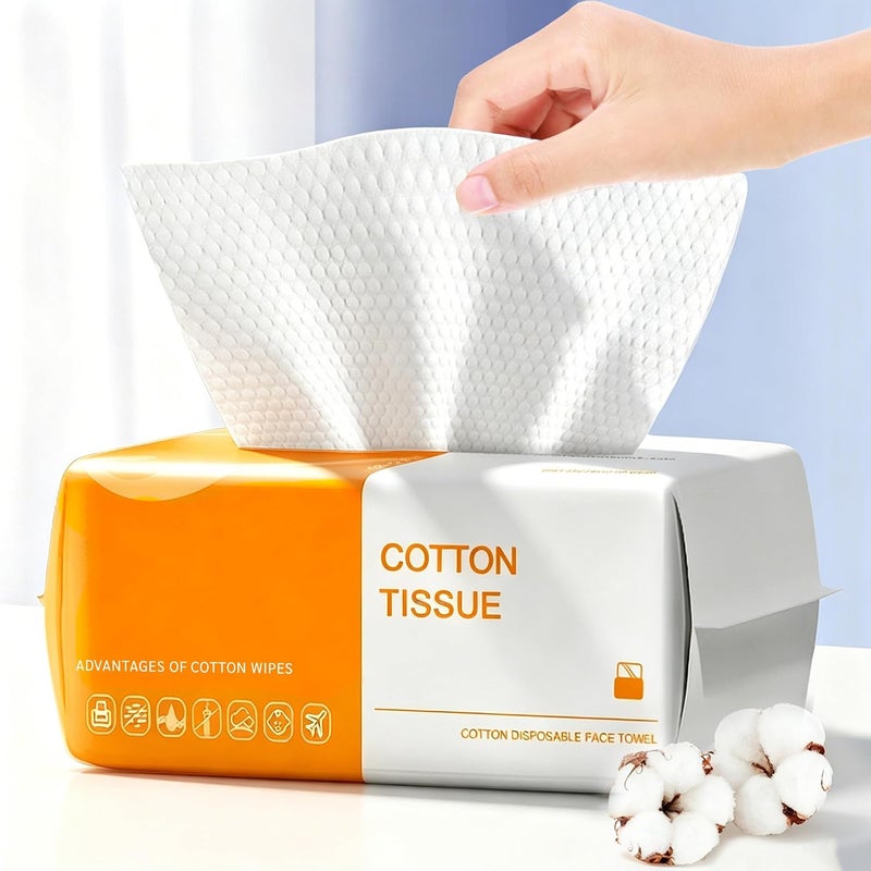 KUKEO Face Towels Disposable,100 Count Ultra Thick Disposable face towels Facial Wash Cloth for Sensitive Skin, Face Clean Towels, clean skin club face towels, Lint- free Facial Tissue - Image 1