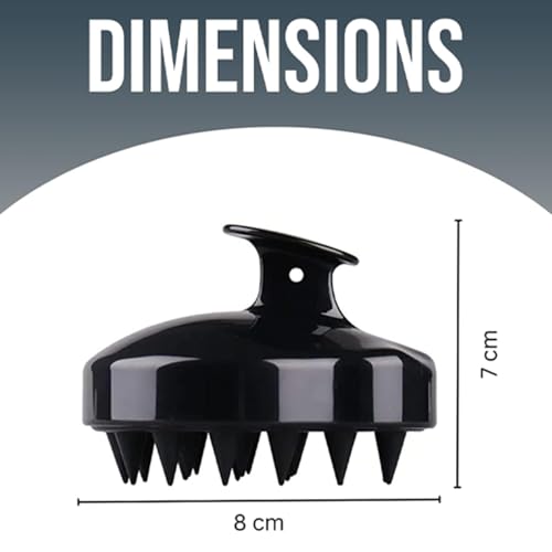 KBS Hair Scalp Massager Shampoo Brush with Soft Silicone Bristles for Anti Dandruff Removal Head Massager Prevents Hair loss for Men, Women (BLACK) - Image 2