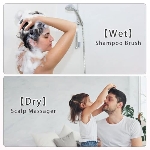 KBS Hair Scalp Massager Shampoo Brush with Soft Silicone Bristles for Anti Dandruff Removal Head Massager Prevents Hair loss for Men, Women (BLACK) - Image 5