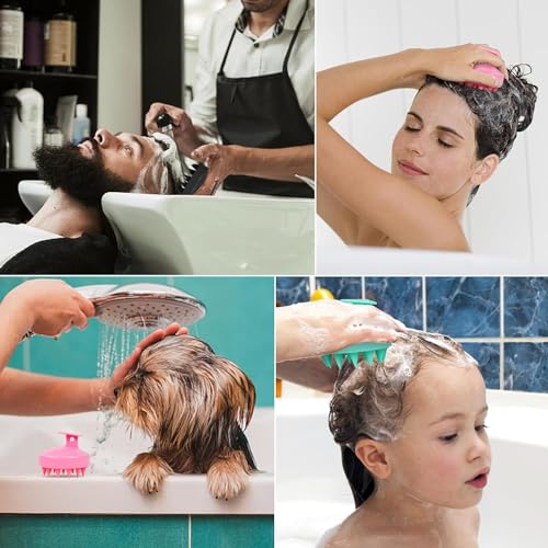 KBS Hair Scalp Massager Shampoo Brush with Soft Silicone Bristles for Anti Dandruff Removal Head Massager Prevents Hair loss for Men, Women (BLACK) - Image 4