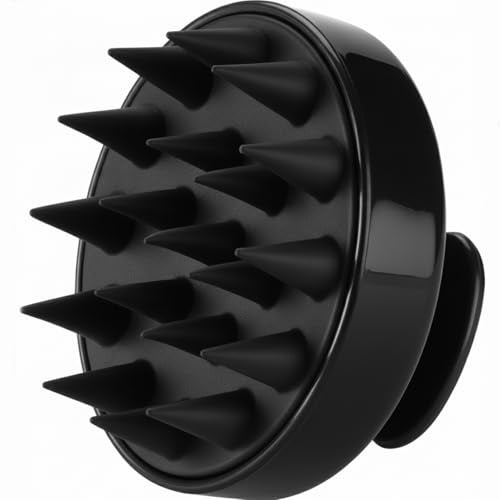 KBS Hair Scalp Massager Shampoo Brush with Soft Silicone Bristles for Anti Dandruff Removal Head Massager Prevents Hair loss for Men, Women (BLACK) - Image 1
