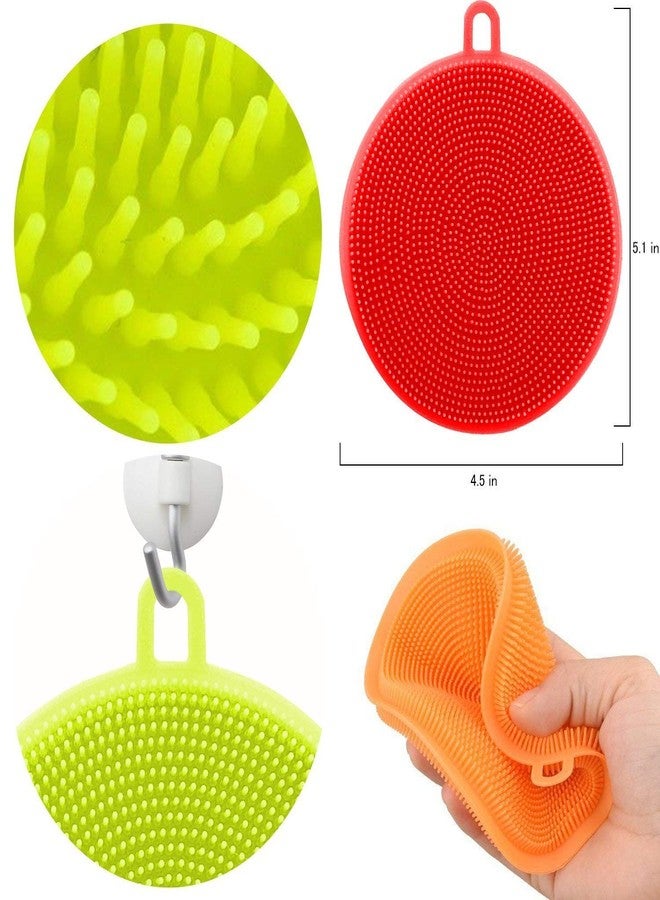 TP INCORP Silicone Sponge Dish Washing Scrubber Non Stick Cleaning Sponge Food-Grade Better Sponge Dishwasher-Safe Dish Brush Kitchen Scrubber - Pack of 7 - Image 2