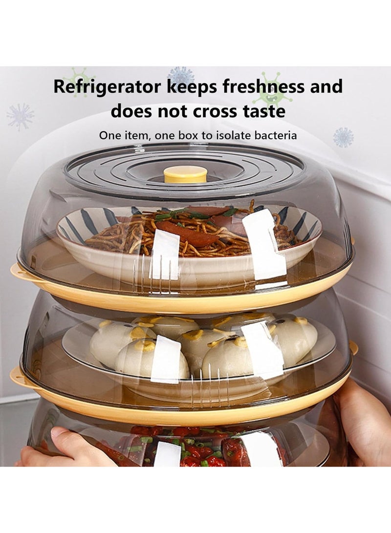 Excefore Multifunctional Insulated Food Covers, Insulated Vegetable Cover With Transparent Lid, Soilproof, Fresh Vegetable Cover For Practical Table Accessor (Yellow-2pcs) - Image 4