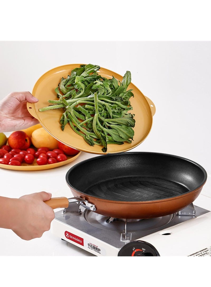 Excefore Multifunctional Insulated Food Covers, Insulated Vegetable Cover With Transparent Lid, Soilproof, Fresh Vegetable Cover For Practical Table Accessor (Yellow-2pcs) - Image 5