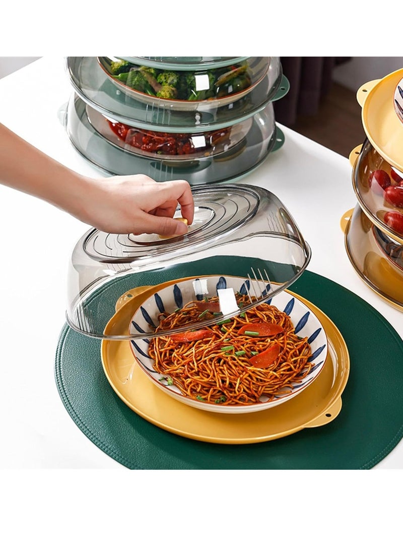 Excefore Multifunctional Insulated Food Covers, Insulated Vegetable Cover With Transparent Lid, Soilproof, Fresh Vegetable Cover For Practical Table Accessor (Yellow-2pcs) - Image 3