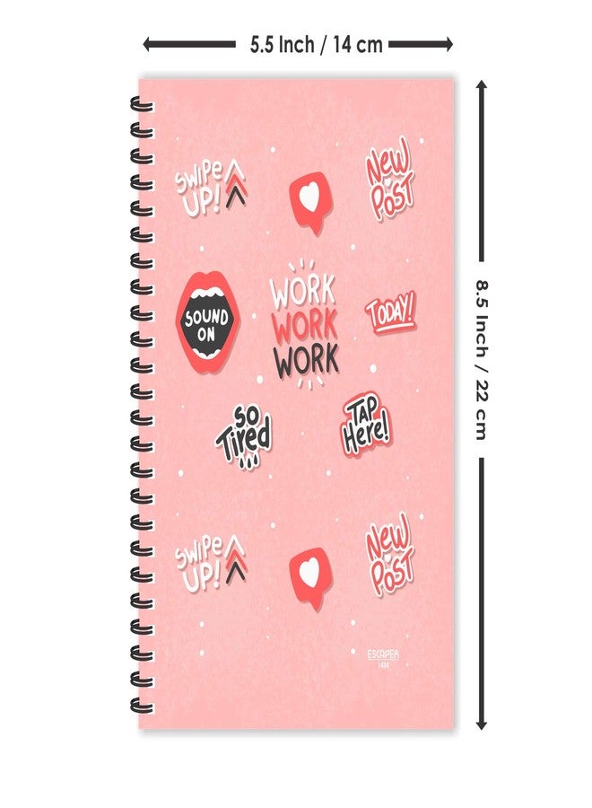 ESCAPER مفكرة إسكيبر بنمط عمل مطبوع، مسطرة - مقاس A5 - 8.5 × 5.5 بوصة، مطبوعة بعبارات ترحيبية، مفكرة مطبوعة بكلمات، دفتر ملاحظات، مفكرة للمكتب، مفكرة كهدية - Image 5
