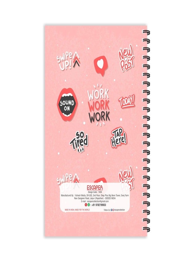 ESCAPER مفكرة إسكيبر بنمط عمل مطبوع، مسطرة - مقاس A5 - 8.5 × 5.5 بوصة، مطبوعة بعبارات ترحيبية، مفكرة مطبوعة بكلمات، دفتر ملاحظات، مفكرة للمكتب، مفكرة كهدية - Image 3