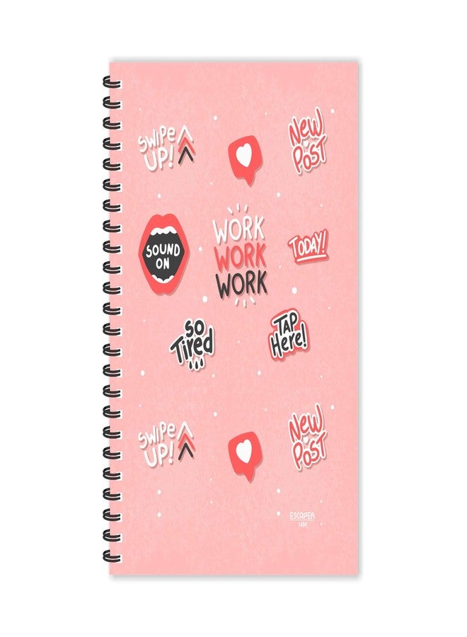 ESCAPER مفكرة إسكيبر بنمط عمل مطبوع، مسطرة - مقاس A5 - 8.5 × 5.5 بوصة، مطبوعة بعبارات ترحيبية، مفكرة مطبوعة بكلمات، دفتر ملاحظات، مفكرة للمكتب، مفكرة كهدية - Image 2