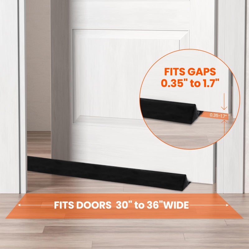 Gdhomm Under Door Draft Stopper Door Draft Stopper 30"" 32"" 34"" 36"" Air Light Wind Sound Blocker Door Bottom Seal Strip Door Sweep For Interior Doors Gap Filler Noise Stopper - Image 3