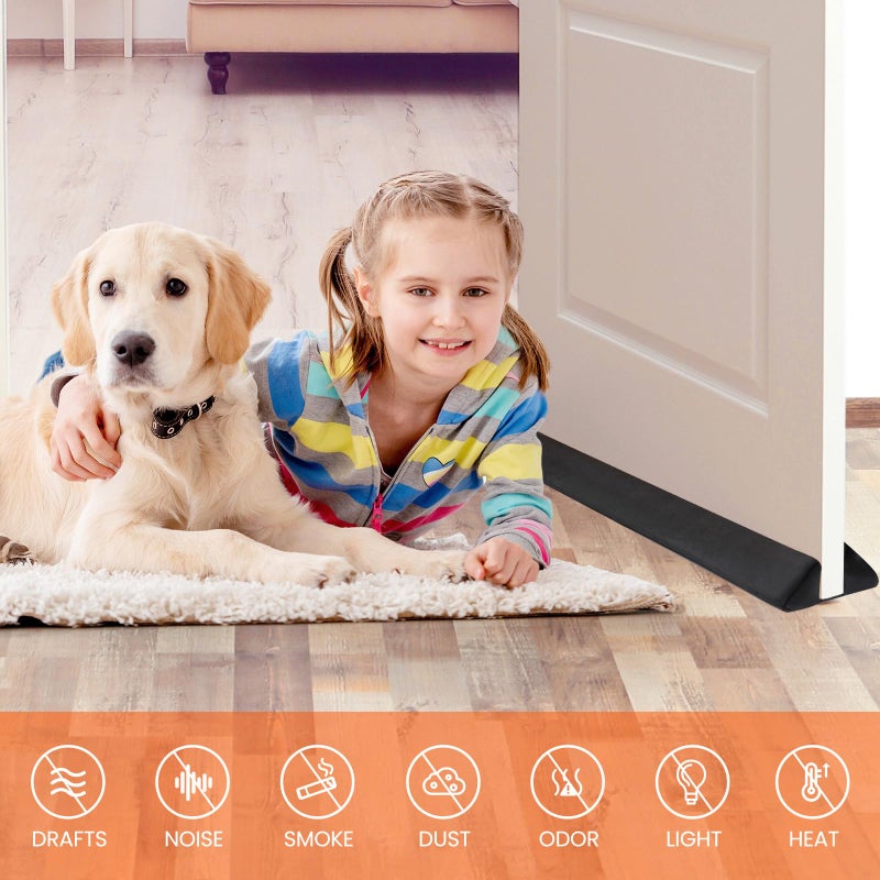 Gdhomm Under Door Draft Stopper Door Draft Stopper 30"" 32"" 34"" 36"" Air Light Wind Sound Blocker Door Bottom Seal Strip Door Sweep For Interior Doors Gap Filler Noise Stopper - Image 2